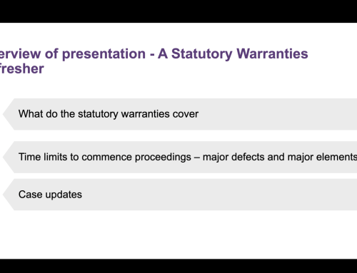 A Statutory Warranties Refresher & caselaw (Bartier Perry)